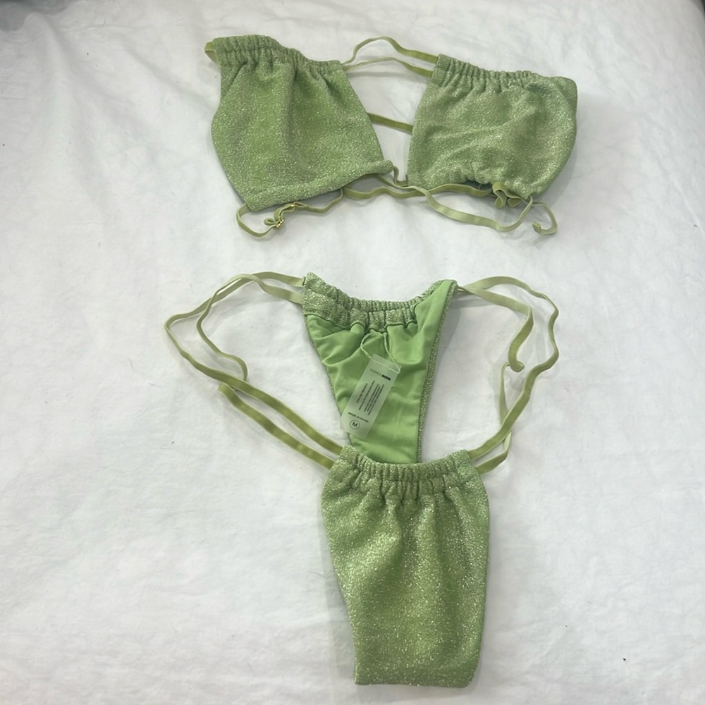 Green sparkly bikini